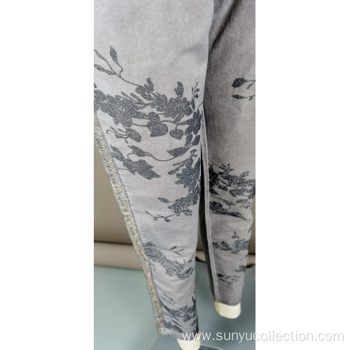 Ladie's cold dyed canvas print pant